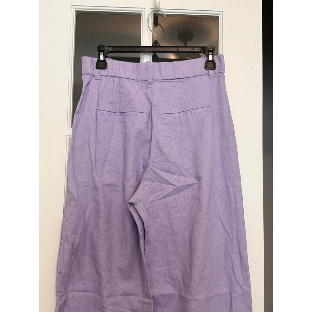Abercrombie & Fitch Lavender Linen Blend tailored Wide Leg Pants Small - Picture 5 of 12
